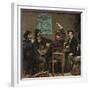 De Stamtafel: Storytelling in a Cafe, 1879 (Oil on Panel)-David Oyens-Framed Giclee Print