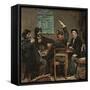 De Stamtafel: Storytelling in a Cafe, 1879 (Oil on Panel)-David Oyens-Framed Stretched Canvas