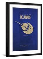 DE State Minimalist Posters-Red Atlas Designs-Framed Giclee Print