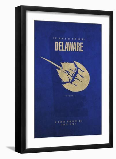 DE State Minimalist Posters-Red Atlas Designs-Framed Giclee Print