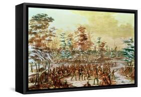 De Tonty Suing for Peace in the Iroquois Village in January 1680, 1847-48-George Catlin-Framed Stretched Canvas