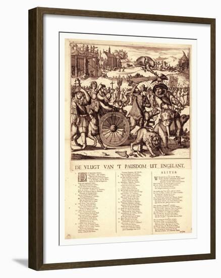 De Vlugt Van 't Pausdom Uit Engelant, Hooghe, Romeyn De, 1645-1708-null-Framed Giclee Print