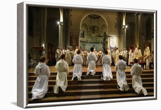 Deacon ordinations in Notre Dame du Travail Church, France-Godong-Framed Photographic Print