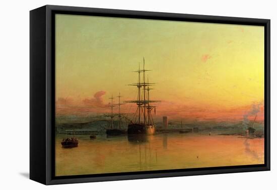 Dead Calm - Sunset at the Bight of Exmouth-Francis Danby-Framed Stretched Canvas