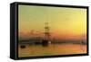 Dead Calm - Sunset at the Bight of Exmouth-Francis Danby-Framed Stretched Canvas