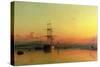 Dead Calm - Sunset at the Bight of Exmouth-Francis Danby-Stretched Canvas