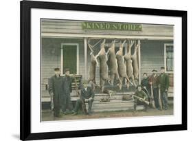 Dead Deer Hanging at Kineo Store-null-Framed Art Print