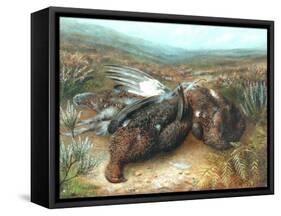 Dead Grouse in Landscape-null-Framed Stretched Canvas