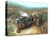 Dead Grouse in Landscape-null-Stretched Canvas