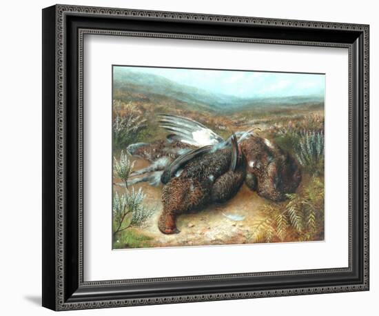Dead Grouse in Landscape-null-Framed Giclee Print
