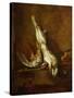 Dead Hare with Red Partridge, Around 1728-Jean-Baptiste Simeon Chardin-Stretched Canvas