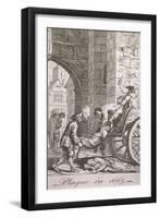 Dead Plague Victims are Being Collected During the 1665 Epidemic in England-null-Framed Art Print