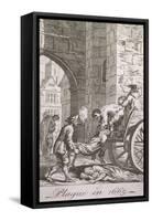 Dead Plague Victims are Being Collected During the 1665 Epidemic in England-null-Framed Stretched Canvas