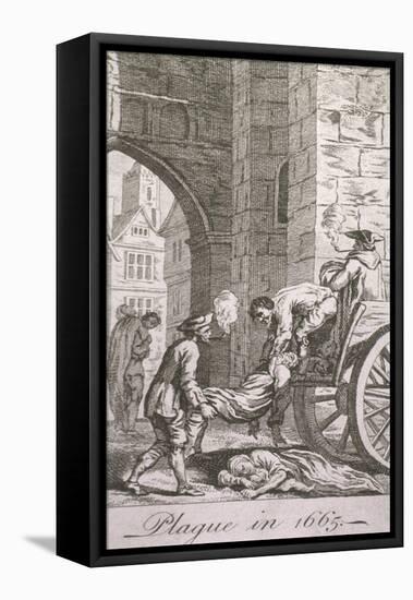 Dead Plague Victims are Being Collected During the 1665 Epidemic in England-null-Framed Stretched Canvas