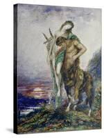 Dead Poet Borne by Centaur, about 1890-Gustave Moreau-Stretched Canvas
