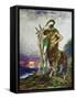 Dead poet carried by a Centaur. (1870).-Gustave Moreau-Framed Stretched Canvas