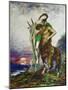 Dead poet carried by a Centaur. (1870).-Gustave Moreau-Mounted Giclee Print