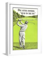 Dead to the Pin, Golf-null-Framed Art Print