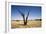 Dead Tree with a Flat Top Mountain in the Distance-null-Framed Photographic Print