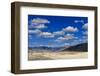 Dead Trees and Steam with Mountain Backdrop and Blue Skies-Eleanor-Framed Photographic Print