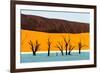 Dead trees in a desert, Dead Vlei, Sossusvlei, Namib Desert, Namib-Naukluft National Park, Namibia-null-Framed Photographic Print