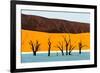 Dead trees in a desert, Dead Vlei, Sossusvlei, Namib Desert, Namib-Naukluft National Park, Namibia-null-Framed Photographic Print