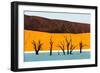 Dead trees in a desert, Dead Vlei, Sossusvlei, Namib Desert, Namib-Naukluft National Park, Namibia-null-Framed Photographic Print