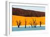 Dead trees in a desert, Dead Vlei, Sossusvlei, Namib Desert, Namib-Naukluft National Park, Namibia-null-Framed Photographic Print