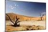 Dead Trees in Dead Vlei, Dead Trees with Red Dunes-null-Mounted Photographic Print