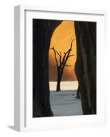 Dead Trees Silhouetted Against Sand Dune at Dead Vlei, Sossusvlei, Namibia, Africa-Wendy Kaveney-Framed Photographic Print