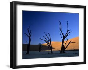 Dead Vlei Silhouettes of Dead Camelthorn Trees in Dune-null-Framed Photographic Print