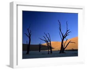 Dead Vlei Silhouettes of Dead Camelthorn Trees in Dune-null-Framed Photographic Print