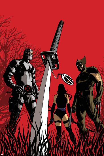 Deadpool No.50 Cover: Fantomax, Wolverine, Psylocke-Dave Johnson-Lamina Framed Poster