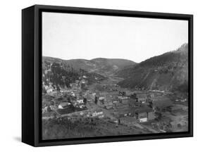 Deadwood from Livingston's Hill Photograph - Deadwood, SD-Lantern Press-Framed Stretched Canvas