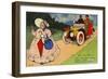 Deaf Old Woman Unaware of a Car Approaching from Behind Her-null-Framed Giclee Print