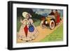 Deaf Old Woman Unaware of a Car Approaching from Behind Her-null-Framed Giclee Print