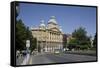 Deak Ferenc Square with the Former Anker Palace, Budapest, Hungary, Europe-Julian Pottage-Framed Stretched Canvas