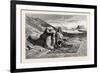 Dealer in Antiquities on the Road from Luxor to Karnak. Egypt, 1879-null-Framed Giclee Print