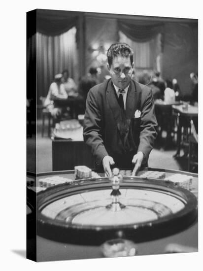 Dealer Roulette at National Casino-Francis Miller-Stretched Canvas
