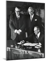 Dean Acheson, Sec. of State, Signs the North Atlantic Treaty Establishing the Nato Alliance-null-Mounted Photo