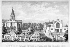 Back View of the Church of St John at Hackney and a Grammar School, London, C1835-Dean and Munday-Framed Giclee Print