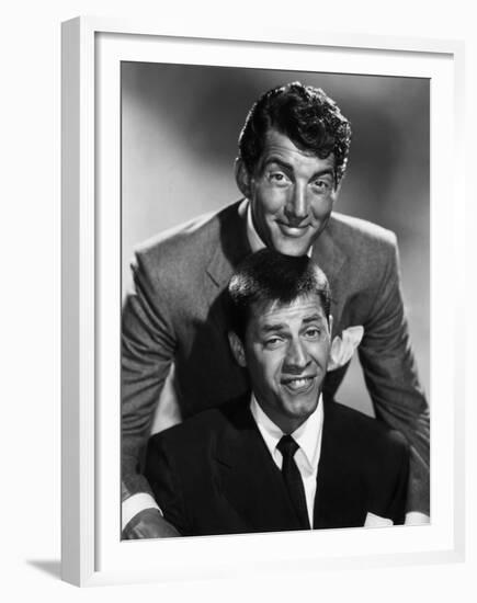 Dean Martin and Jerry Lewis, c. 1955 (b/w photo)-null-Framed Photo