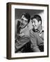 DEAN MARTIN AND JERRY LEWIS in the 50's, 1953: American comic team Dean Martin (L) and Jerry Lewis-null-Framed Photo