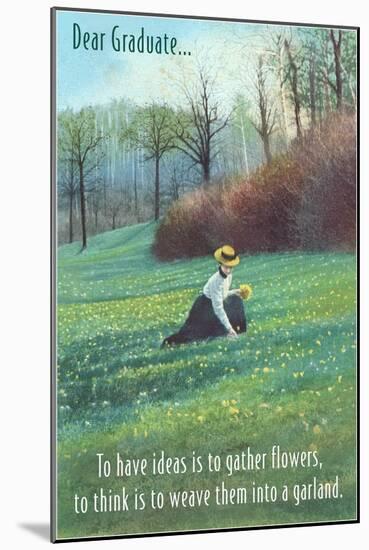 Dear Graduate, Victorian Lady Picking Flowers-null-Mounted Art Print