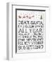 Dear Santa Nevermind White-Jace Grey-Framed Art Print
