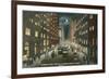 Dearborn Street at Night, Chicago, Illiniois-null-Framed Premium Giclee Print