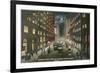 Dearborn Street at Night, Chicago, Illiniois-null-Framed Premium Giclee Print