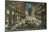 Dearborn Street at Night, Chicago, Illiniois-null-Mounted Premium Giclee Print