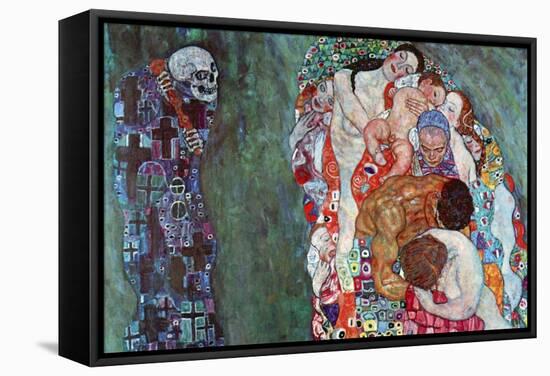 Death and Life-Gustav Klimt-Framed Stretched Canvas