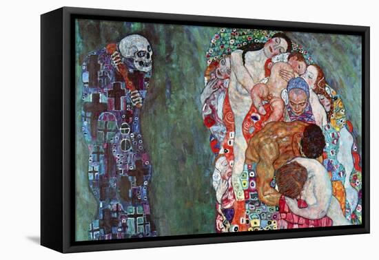 Death and Life-Gustav Klimt-Framed Stretched Canvas